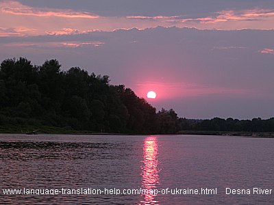 A beautiful sunset shot over the river Desna.
