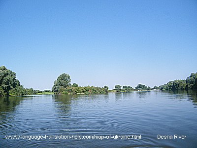 A place where the river Sudost unloads itself into the river Desna.